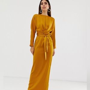 ASOS Design yellow maxi dress